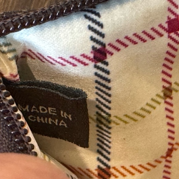 Coach Signature Wristlet Brown Canvas & Leather With Plaid Lining gold hardwear - Picture 10 of 14